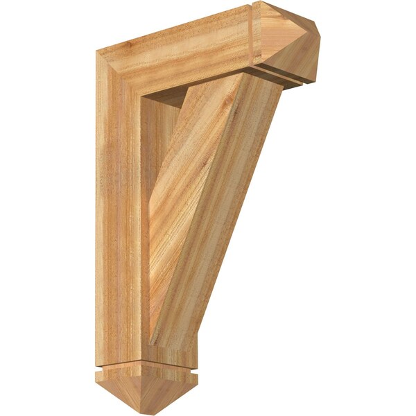 Ekena Millwork Traditional Arts and Crafts Rough Sawn Bracket w/ Offset Brace, Western Red Cedar, 8"W x 24"D x 36"H BKT0806X24X36TRA03RWR - main